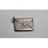 A Small Silver Fob Stamp Case in the Form of an Envelope, 3cm wide