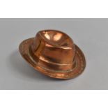 A Mid 20th century Novelty Copper Pipe rest in the form of a Hat, 13cms Long