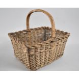 A Vintage Wicker Shopping Basket, 30cms Long