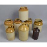 A Collection of Various Glaze Stoneware Jars and Bottles