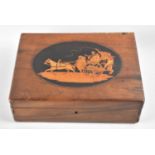 An Italian Inlaid Olive Wood Work Box, 24.5cms Wide