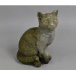 A Reconstituted Stone Garden Ornament, Cat, 30cms high