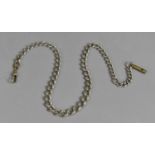 An Early Silver Watch Chain, Graduated Curb Links All Stamped with Lion Passant but Date Letter