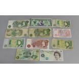 A Collection of Various Bank Notes to Comprise Elizabeth II £5, 10 Shillings, 1 Pound, Five Disney
