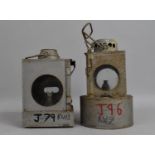 Two Vintage Railway Signalling Lamps, Made by The Lamp Manufacturing Co Ltd, London, Welch Patent,