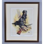A Framed Limited Edition Print, "Flat Coated Retriever Ready for Work", Signed and Numbered 143/350,