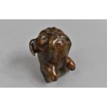 A Vintage Carved Wooden Wall Hanging Holder or Support in the form of a Bulldog, 8.5cms High
