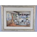 A Framed Watercolour, Cottage Interior, C H Swash 1952, 54x36cm