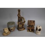 A Collection of Various Studio and Other Glazed Pottery to Include Rep S Marino Novelty Bottle,