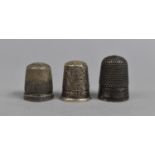 Three Thimbles, to Include Two Silver Examples