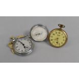 A Collection of Two Vintage Pocket Watches and a Stopwatch, Only Stopwatch Working
