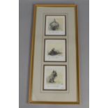 A Framed Limited Edition Triptych Print, Looks Good, Feels Good, Does You Good, Signed in Pencil,