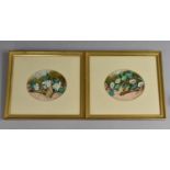 A Pair of Continental Gilt Framed Oval Oils Depicting Deceased Goldfinch and Chaffinch