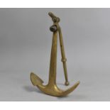 A Brass Model of a Ships Anchor, 20cms Long