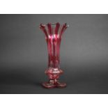 A Bohemian Style Overlaid Glass Vase, 26cm High