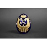 A Reproduction Cobalt Blue Faberge Style Egg, 10cms High