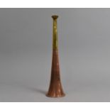 A Copper and Brass Hunting Horn, Brass Mouthpiece Monogrammed B, 23.5cms High