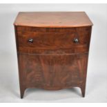 A 19th Century Mahogany Bow Fronted Box Commode with Hinged Lid and Bracket Feet, 63cms Wide