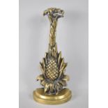 A Georgian Brass Door Porter in the Form of a Pineapple, 34cms High