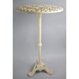 A Late Victorian/Edwardian Cast Iron Circular Tripod Table with Pierced Top, Condition Issues top