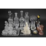 A Large Collection of Various Glassware to comprise Decanters, Tumblers (Some COndition Issues) Etc