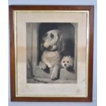 A Late Victorian Oak Framed Monochrome Print, Published 1897, Dignity and Impudence After