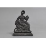 A 19th Century Lead Figure Depicting Britannia on Reclining Horse, 10cms High