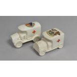 Two WWI Crested Ware Ambulances