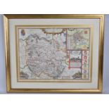 *WITHDRAWN* A 17th Century Hand Coloured Map of Herefordshire, By John Speede, 1610, 52x39cms