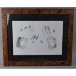 A Framed Tyson Fury Signature and Ink Handprint,