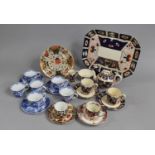 A Part Royal Crown Derby "Blue Mikado" Tea Set to comprise Six Cups and Three Saucers with