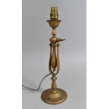 A Vintage Gimballed Brass Railway Carriage Light, Now Converted to Electricity, 35cms High