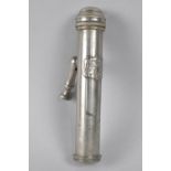 A Vintage Railway Candle Lamp, The New Edinburgh, Reg No 36168 TBLW having Cylindrical Silver Plated