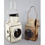 Two Railway Lamps, One Stamped BR, Neither with Burners