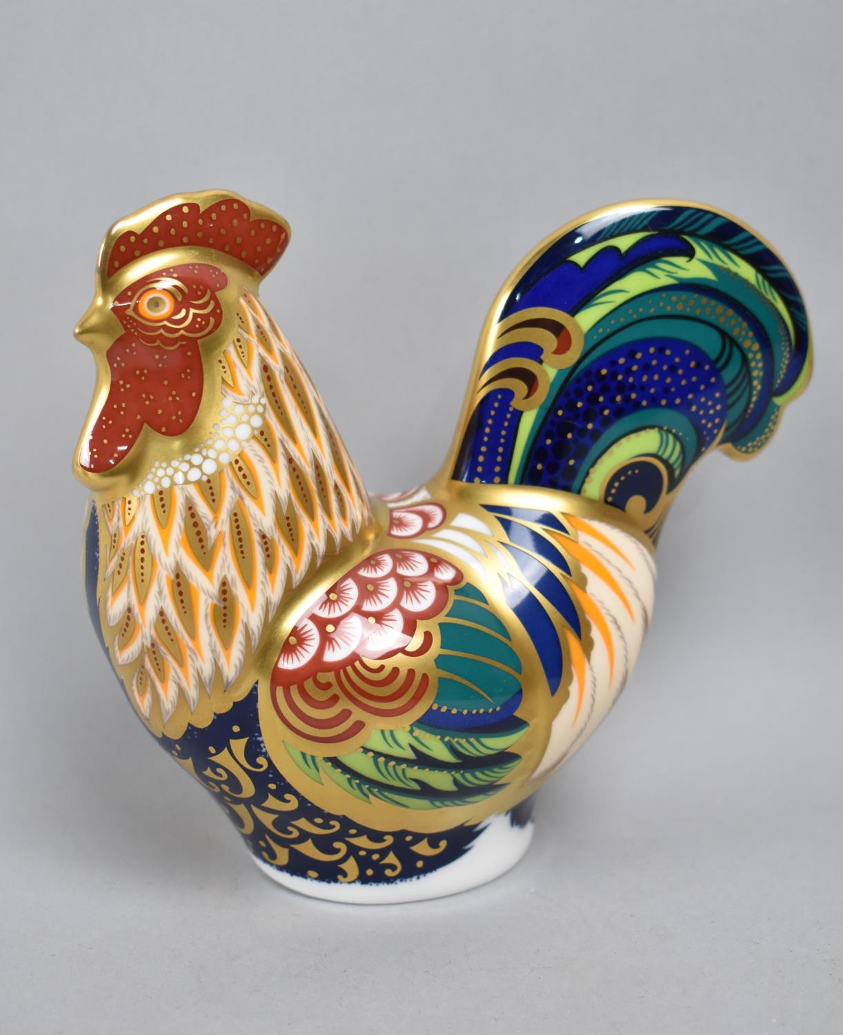 A Limited Edition Royal Crown Derby Paperweight, Derbyshire Cockerel, no. 20/150