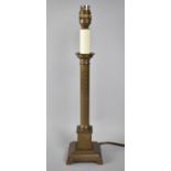 A Modern Brass Table Lamp Base, 41cms High