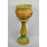 A Mid 20th Century Majolica Style Jardinière on Stand, 79cms High