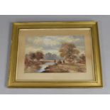 A Framed Watercolour Depicting River Scene