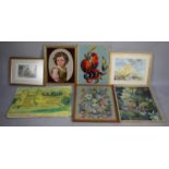 A Collection of Various Watercolours, Prints, Framed Tapestries