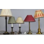 A Pair of Laura Ashley Bronzed Table Lamps together with Further Laura Example and Marks and