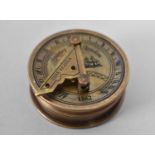 A Reproduction Pocket Combination Sundial and Compass as Made by Stanley of London, 5cms Diameter