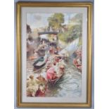 A Framed Print, Boulters Lock by Gregory, 46x70cm