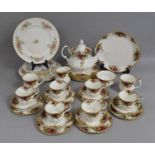 A Royal Albert Old Country Roses Tea Set to comprise Tea Set to comprise Teapot, Cake Plate, Seven