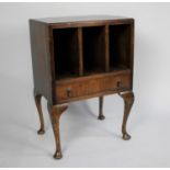 A Mid 20th Century Walnut Book Magazine and Newspaper Cabinet with Single Long Drawer, 46cm wide