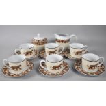 A Contemporary Coffee Set with Jaguar Design by F Chandy Coffee Service, to comprise Six Cans, Six