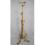A Late 19th Century Gilt Painted Wrought Iron Tripod Oil Lamp Stand, Now Converted to Electricity