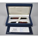 A Boxed Pelikan Souveran M800 Pen Set in Red, Bicolour 18ct Gold Nib, With Ballpoint But Missing