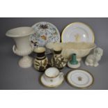 A Collection of Various Ceramics to comprise Beswick Creamware Urn, Planter, Plates, Staffordshire