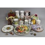 A Collection of Various Ceramics to comprise Wedgwood Rosehip Vases, Boxed Mugs, Continental