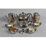 A Collection of Various Crown Devon Silverine Teawares to comprise Bachelors Teapot, Milk Jug and